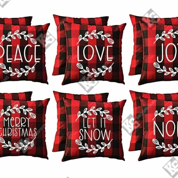 Buffalo Plaid Christmas Spirit Pillow‎ Cover-Joy - Picture 1 of 1